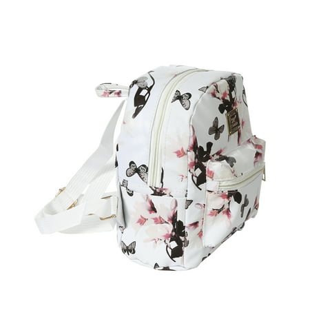 Women Floral Backpack Travel PU Leather Handbag Rucksack Shoulder Schoo hv2n